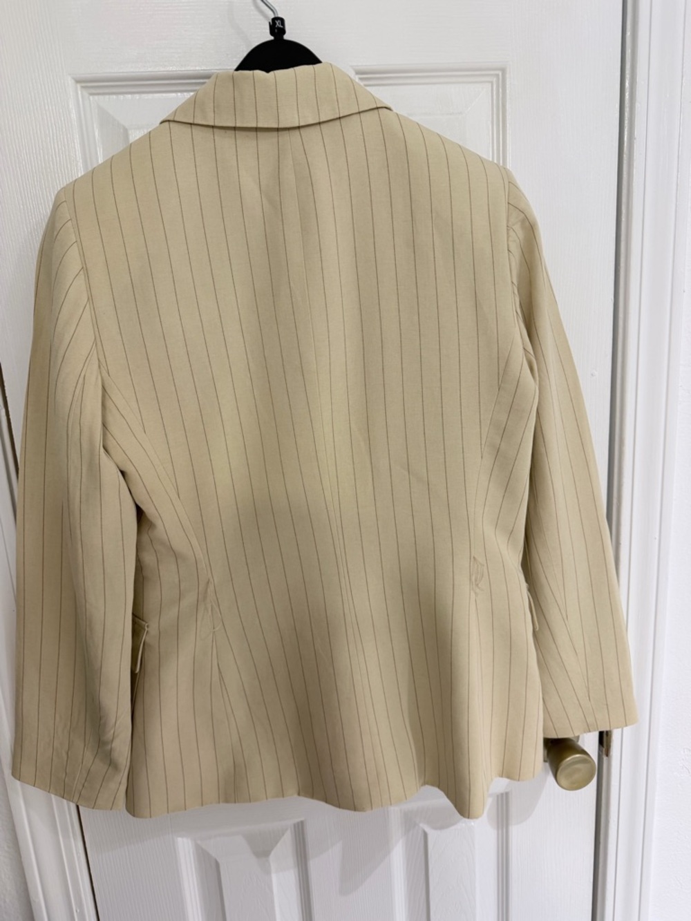 Anne Klein Beige Pinstripe Blazer and Skirt Set - Picture 6 of 9